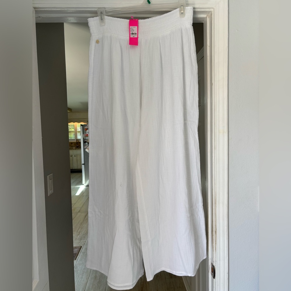 NWT Lilly Pulitzer White Wide Leg Pants XL